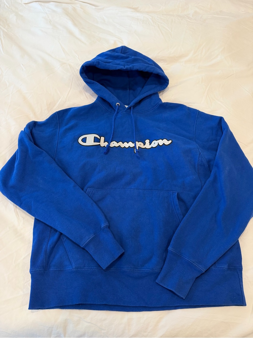 Champion Logo Patch Hoodie Sweatshirt M